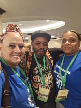 Members Qaddir El Amin, Nikila Smith, and Rachelle Ellison engaged in conference discussions.